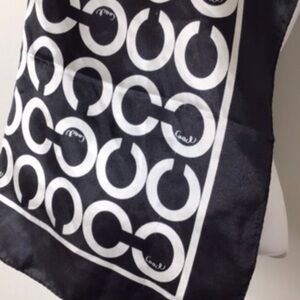 Coach Chic Black and White Patterned Scarf